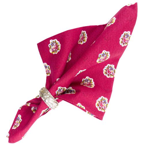 Serviette de table tissu Provençal rose motif Fleurette