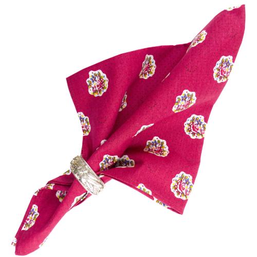 Serviette de table 45x45 cm Rose motif Fleurettes