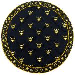 Sous verre tissu matelassé 12 cm noir motif Gardiano