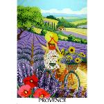 Torchon de cuisine 47 x 67 cm motif Ballade en Provence Multicolore
