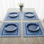 Set de table matelassé 35X45 Bleu motif provençal Gordes