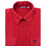 Chemise Camarguaise manches longues rouge motifs Camargue