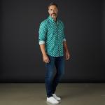 Chemise Verte Provençale manches longues motif Bonis