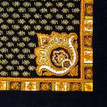 Foulard Provençal Fleur de Lotus Noir 50x50 cm