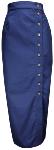 Jupe Jean Longue Droite unie Bleue - Marion