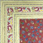 Nappe Carrée Provençale Rouge motif Floral 
