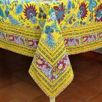 Nappe Rectangulaire Jaune joli motif Provençal "Bambou"