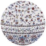 Nappe Ronde Blanche 180 cm joli motif Provençal "Champêtre