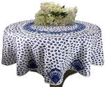 Nappe Ronde Blanche 180 cm joli motif Provençal "Indianaire