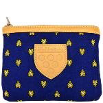 Pochette provençale cuir Azur bleue