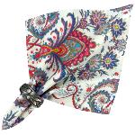 Serviette de table 45x45 cm Ecru/Framboise motif Haveli