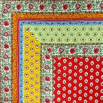 Nappe Carrée Rouge joli motif Provençal "Gordes"