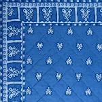 Chemin de table Roussillon matelass Bleu 40x90cm