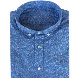 Chemise Provençale manches longues Bleue motifs Carboun
