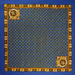 Foulard Provençal Fleur de Lotus bleu 50x50 cm