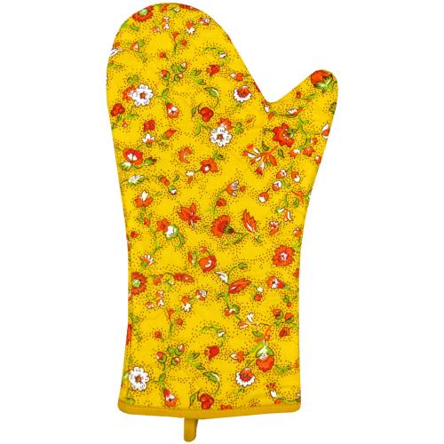 Gant de cuisine tissu Provençal Jaune motif Champêtre