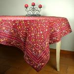 Nappe Rectangulaire Provençale rouge champêtre