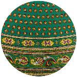 Nappe Ronde Verte 180 cm joli motif Provençal "Bastidin