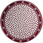Nappe Ronde Écrue Rouge 180 cm joli motif Provençal "Indianaire"