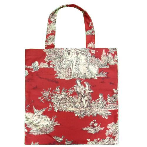 Tote Bag Sac Coton motif Pastoral Rouge