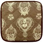 Manique tissu matelassé Brun motif Alhambra