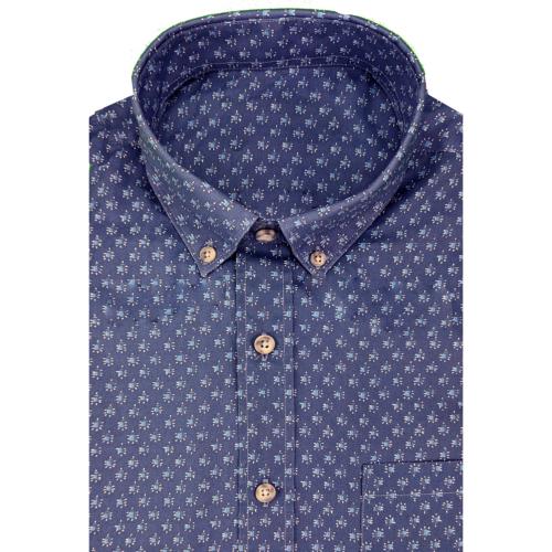 Chemise Bleue Provençale manches longues motif Saint Rémy