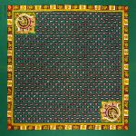 Foulard Provençal motif Fleur de Lotus Vert/Rouge 50x50 cm