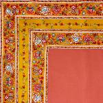 Nappe Carrée Coton Terracotta galon Provençal "Champêtre"