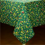 Nappe Carrée Coton Verte motif Provençal "Champêtre"