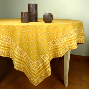 Nappe Carrée Provençale ocre motif Roussillon