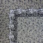 Nappe Rectangulaire Coton Grise motif "Champ�tre"