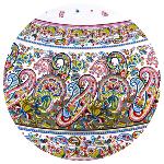 Nappe Ronde COTON ENDUIT motif «Bagnols» Multicolore