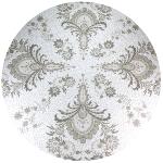 Nappe Ronde Taupe 180 cm joli motif Provençal "Haveli