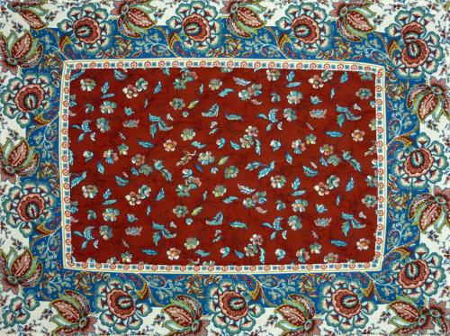 Set de table matelassé 35X45 Rouge motif Champêtre