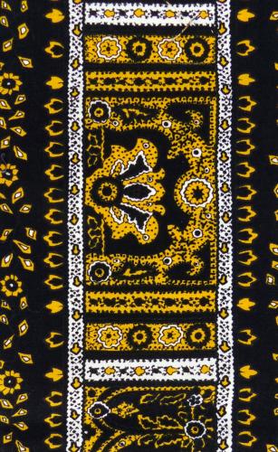 Galon découpé 10 cm Tissu coton Noir/or Indiennes de Provence