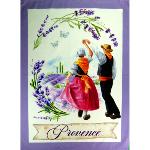 Torchon de cuisine 47 x 67 cm motif Farandole coloris Lavande