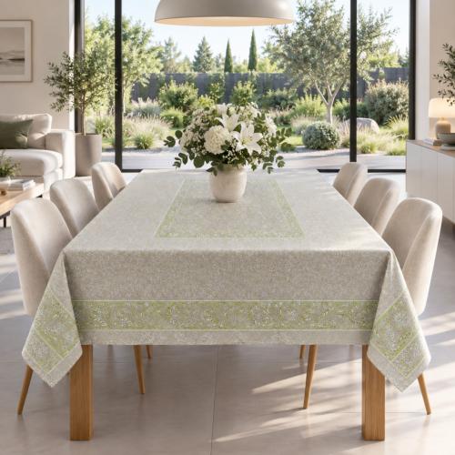 Nappe Rectangulaire Beige  motif Provençal "Campano"