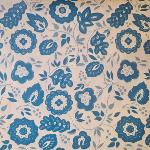 Nappe Rectangulaire Provençale "Flora" Blanc & Bleu