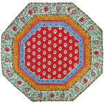 Set de table matelassé Octogonal 35X35 Rouge motif Gordes