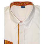 Chemise manches longues uni blanc cachemire jaune