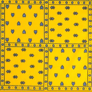 Foulard Provençal Patch jaune 74x74 cm