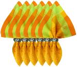 Lot 6 Serviettes Jacquard Epis Oranges