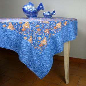 Nappe Carrée Provençale bleue colombes