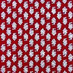 Serviette de table coton 45x45 cm Rouge motif Lotus