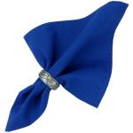 Serviette de table 100% coton unie bleue marine Valdrme