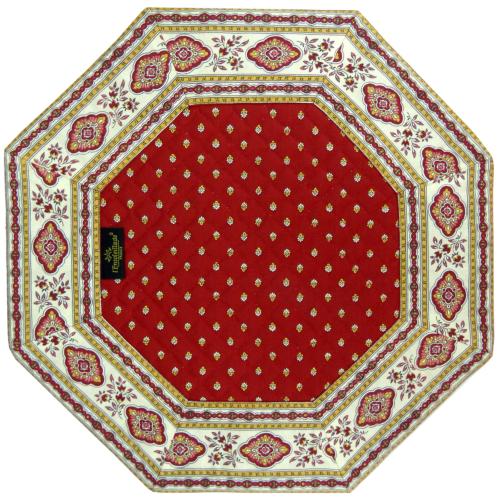 Set de table Octogonal matelassé Rouge motif Esterel