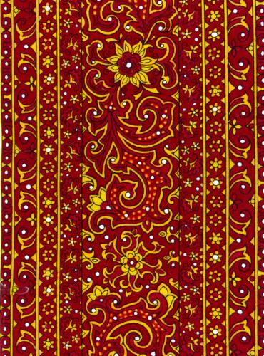 Galon Découpé Tissu de Provence 100% coton Laize 12 cm Rouge "Cachemire