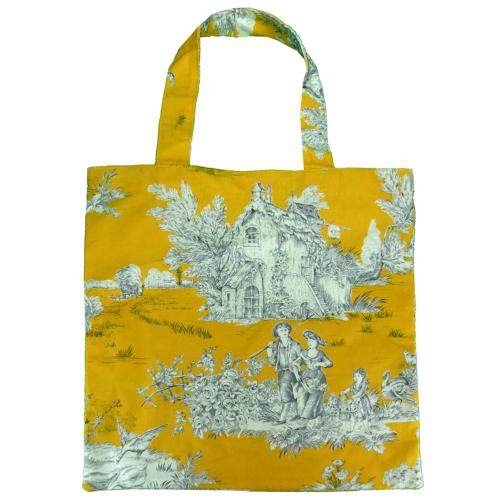 Tote Bag Sac Coton motif Pastoral Jaune