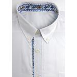 Chemise Provençale manches longues uni blanc motifs fleurs