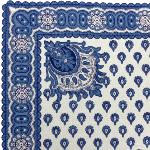 Foulard Provençal Indianaire Blanc et Bleu